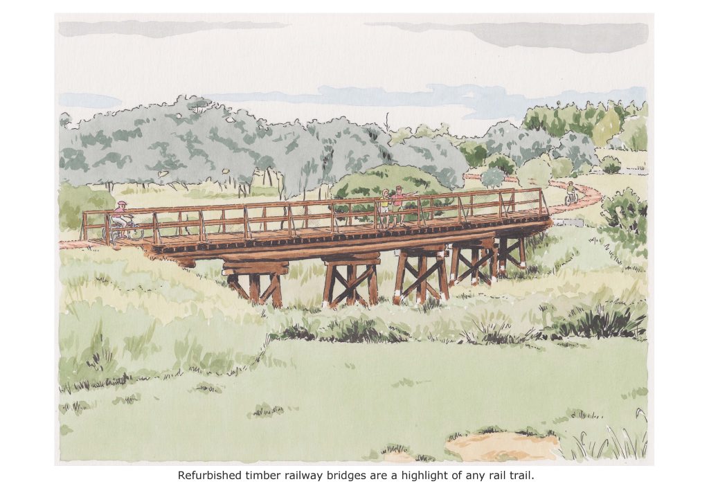BIG PLANS: The council's plans for what the Tingoora bridge will look like when it is a trail. BIG PLANS: The council's plans for what the Tingoora bridge will look like when it is a trail.